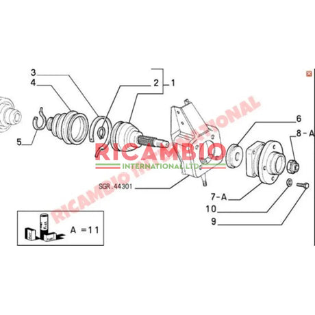 Front Hub & Bearing Complete - Classic Fiat Panda - Suspension and Related Parts