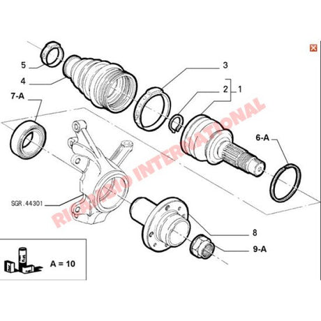 Front Hub Flange - Fiat Punto MK1 & MK2,Cinquecento,Seicento,Stilo,Bravo/a,Idea,Tipo,Tempra - Steering - Shaft &
