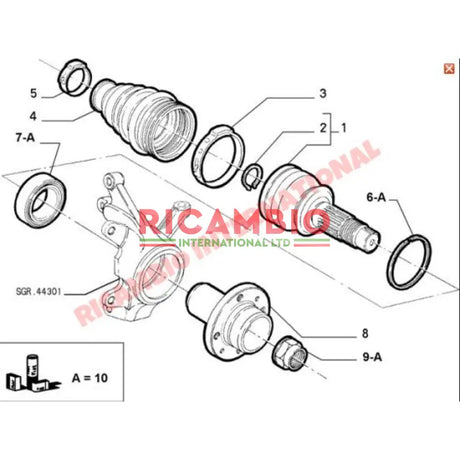 Front Hub Flange - Fiat Punto MK1 & MK2,Cinquecento,Seicento,Stilo,Bravo/a,Idea,Tipo,Tempra - Steering - Shaft &