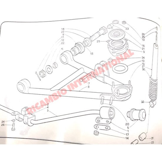 Front Inner Upper/Lower Suspension Arm Bush Kit (2) - Lancia Fulvia - Suspension