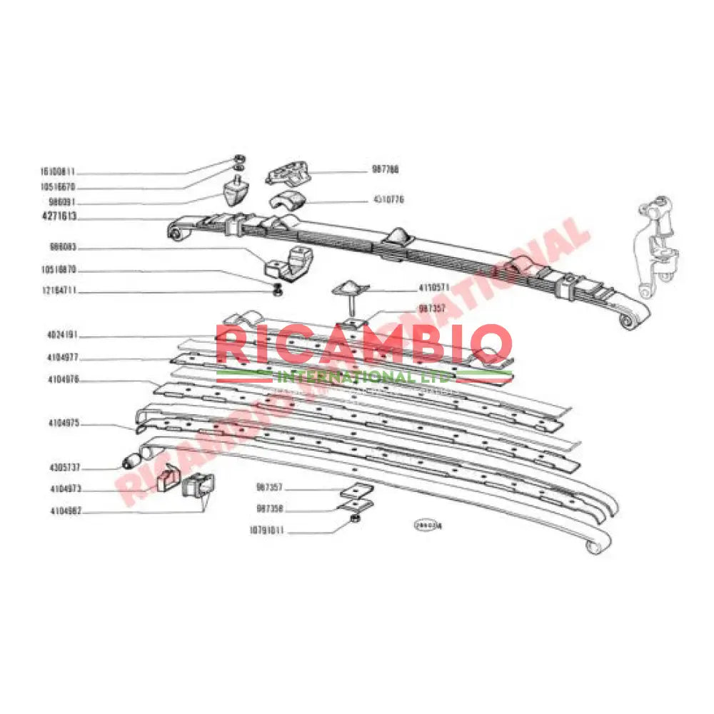 Front Leaf Spring Clamp - Classic Fiat 500 Autobianchi Bianchina - Suspension Parts