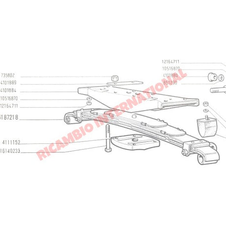Front Lowered Leaf Spring - Fiat 850 - Front Lamps and Associated Items