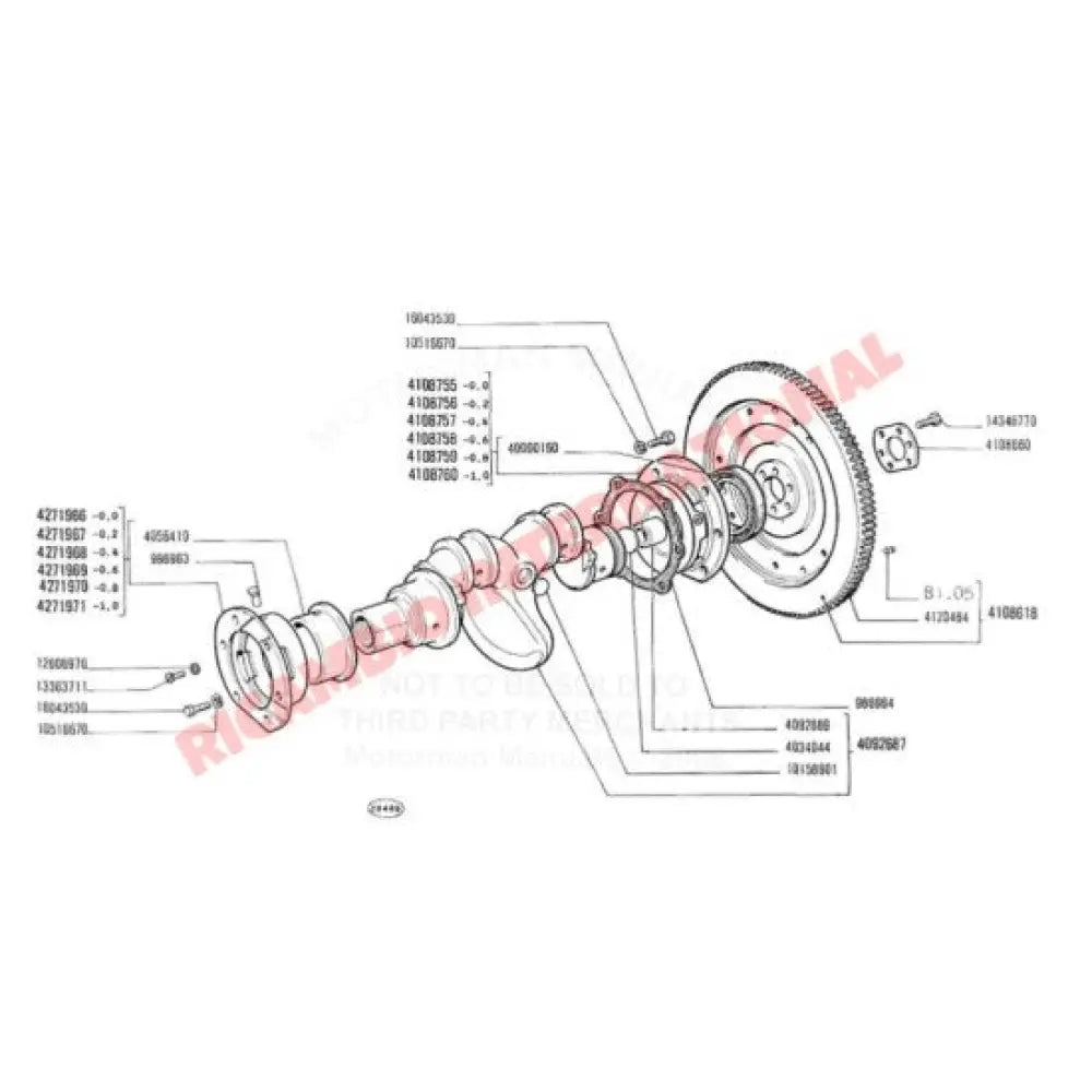 Front Main Bearing ( + /- 0.60 size) - Classic Fiat 500 126 - Mechanical & Engine Parts