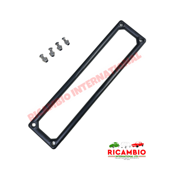 Front Number Plate Frame & Fittings (Black Plastic) - Classic Fiat 500 126 600,850 plus many more - Exterior Trim
