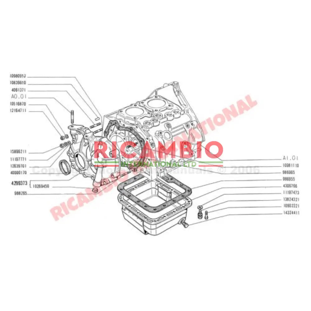 Front Oil Pump/Timing Chain Cover & Gasket - Classic Fiat 500 126 - Engine & Mountings