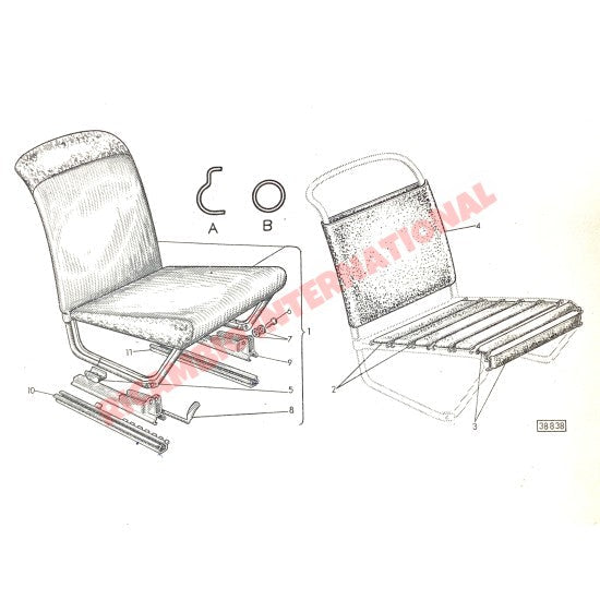 Front Seat Back Vinyl Support - Classic Fiat 500 - Interior Trim