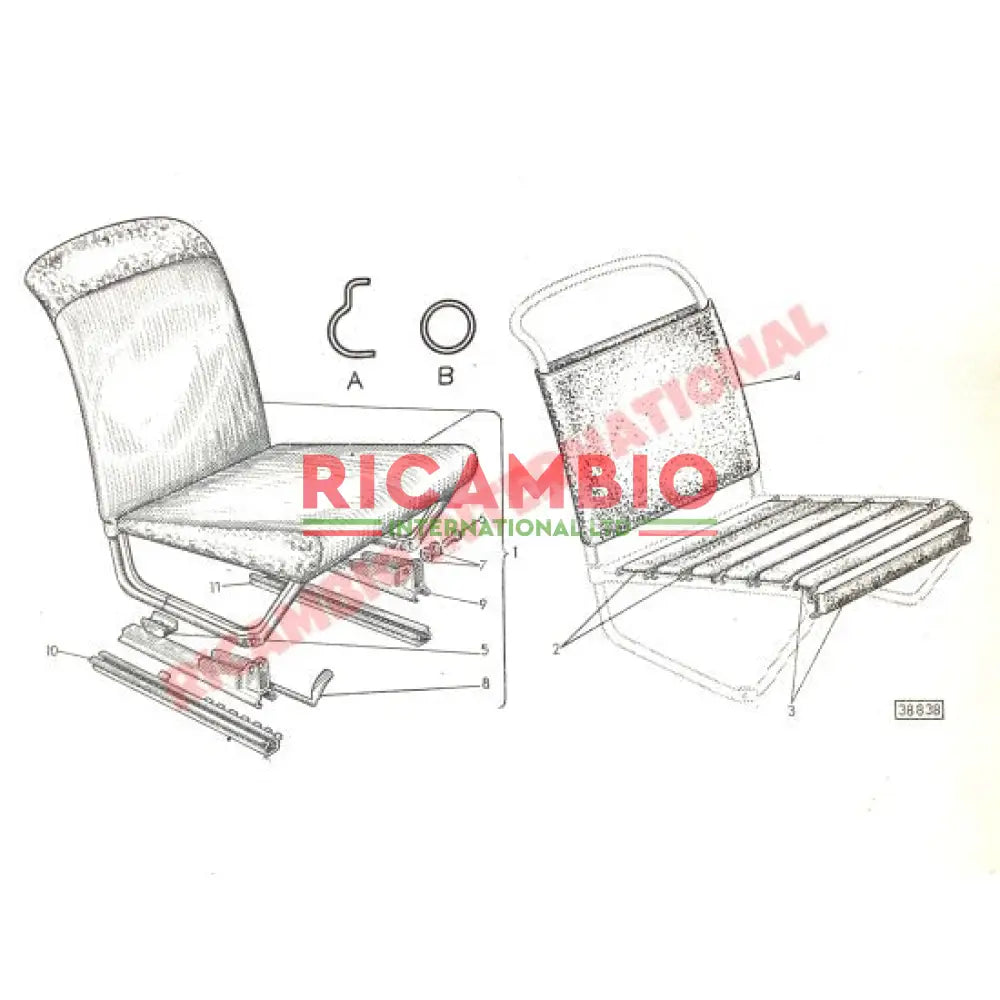 Front Seat Back Vinyl Support - Classic Fiat 500 - Interior Trim