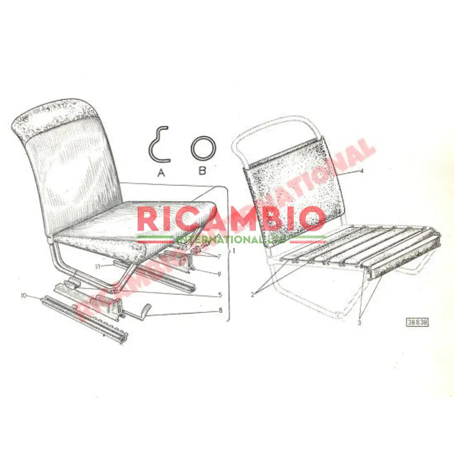 Front Seat Back Vinyl Support - Classic Fiat 500 - Interior Trim