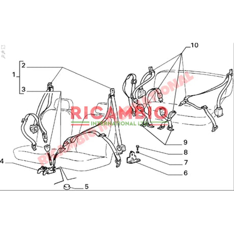Front Seat Belt Buckle Support Bracket - Lancia Delta Integrale,Evolution - Lancia Delta Integrale