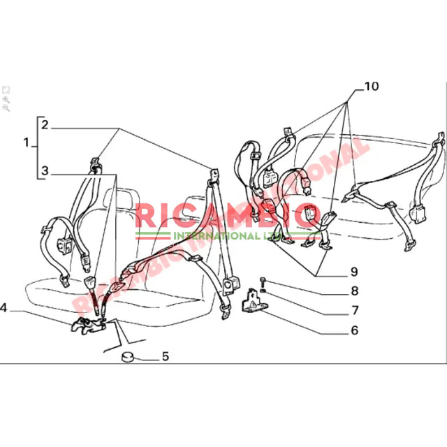 Front Seat Belt Buckle Support Bracket - Lancia Delta Integrale,Evolution - Lancia Delta Integrale