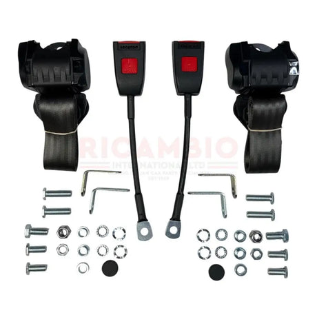 Front Seat Belt Kit Automatic - Classic Fiat 500 126 600 850 900 - Grey - Classic Fiat 500 Parts & Spares