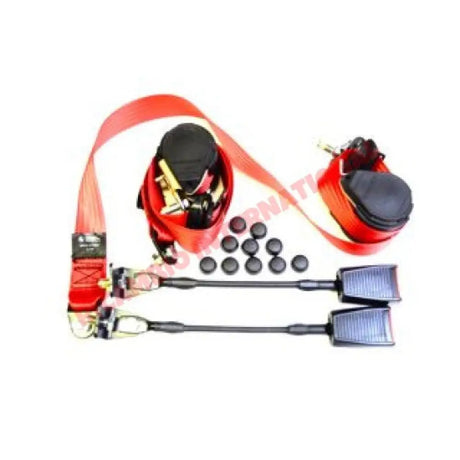 Front Seat Belt Kit Automatic (RED) - Classic Fiat 500 126 600 850 900 - Classic Fiat 500 Parts & Spares