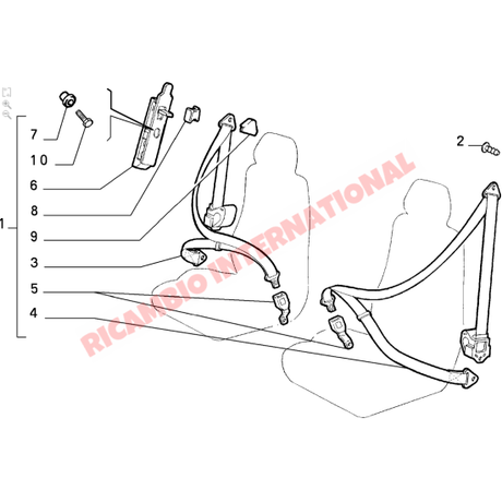 Front Seat Belt Kit - Lancia Y10 - Lancia Y10