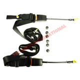 Front Seat Belt Kit Static (BLACK) - Classic Fiat 500 126 600 850 900 - Classic Fiat 500 Parts & Spares