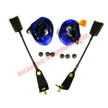 Front Seat Belt Kit Static (BLUE) - Classic Fiat 500 126 600 850 900 - Classic Fiat 500 Parts & Spares