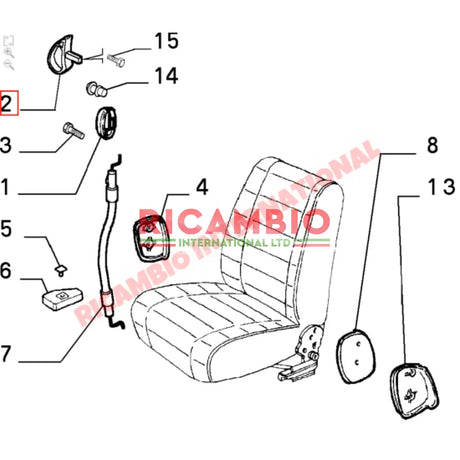 Front Seat Opening Handle & Trim - Classic Fiat Panda Uno Cinquecento - Accessories