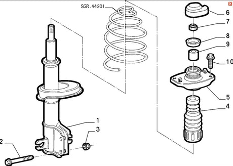 Front Shock Absorber Dust Cover Kit - Fiat Punto