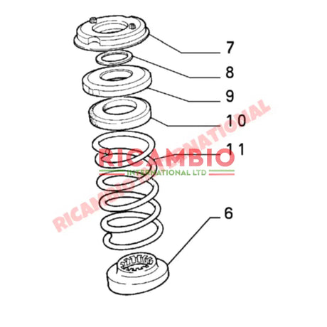 Front Shock Absorber Mounting Bearing - Classic Fiat Panda,New Panda,Uno,Strada/Ritmo Autobianchi A112,Lancia Y10