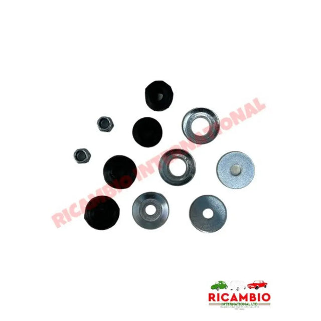 Front Shock Absorber Rubber Bush Washer & Nuts Kit - Classic Fiat 500 126 - Bushes - Mounts and Silent Blocks