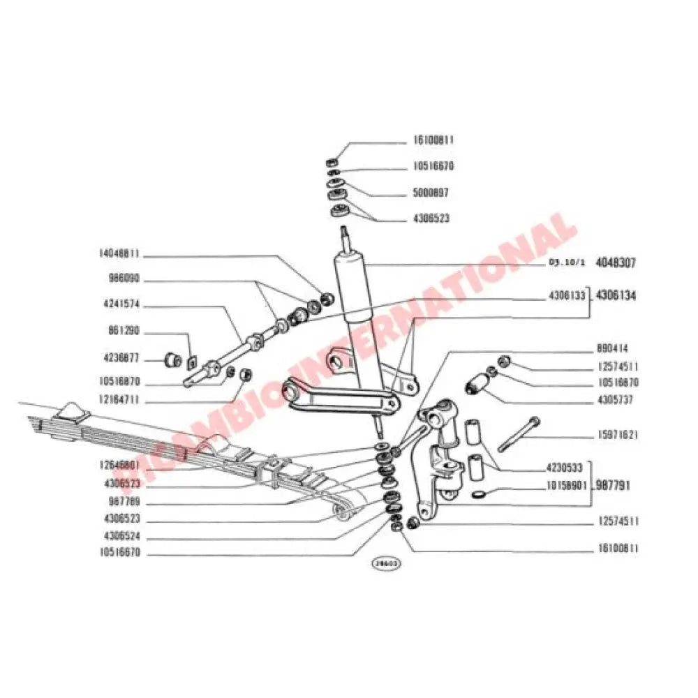 Pair Of Classic Fiat 500 / 126 Rear Shock Absorbers Kit (Not For Bis) - Alloy Steel, Made In Italy