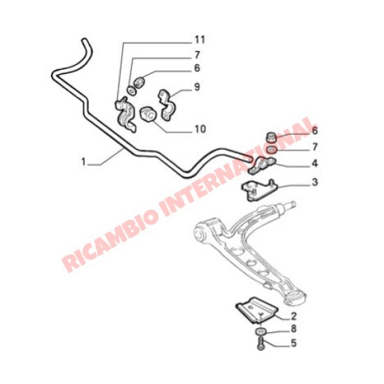 Front Stabiliser Anti Roll Bar Bracket - Fiat Cinquecento Seicento - Steering - Shaft & Suspension
