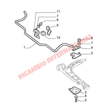 Front Stabiliser Anti Roll Bar Bracket - Fiat Cinquecento Seicento - Steering - Shaft & Suspension
