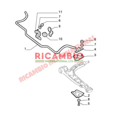 Front Stabiliser Anti Roll Bar Bracket - Fiat Cinquecento Seicento - Steering - Shaft & Suspension