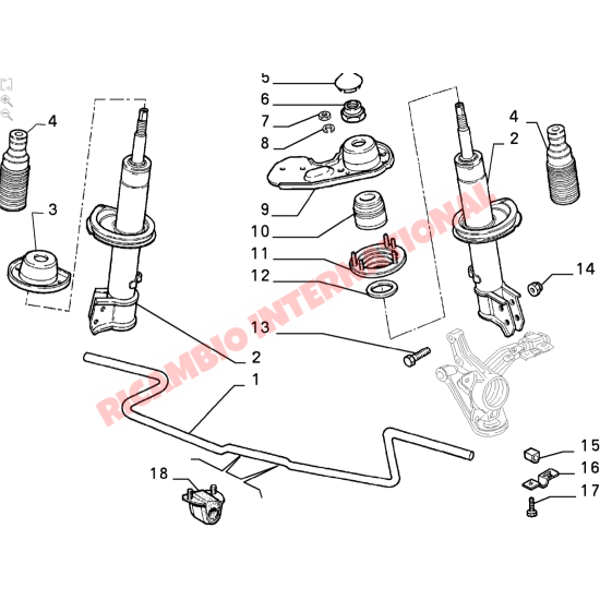 Front Stabiliser Bar Mounting & Bush - Fiat Uno - Steering - Shaft and Suspension Parts