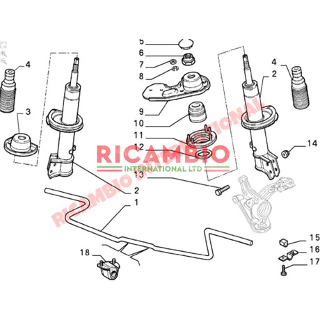 Front Stabiliser Bar Mounting & Bush - Fiat Uno - Steering - Shaft and Suspension Parts