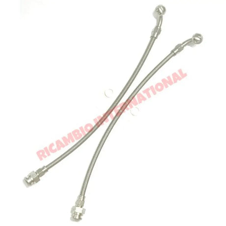 Front Stainless Steel Braided Brake Hoses & Washers - Classic Fiat 500 126 - Uprated Brake Parts