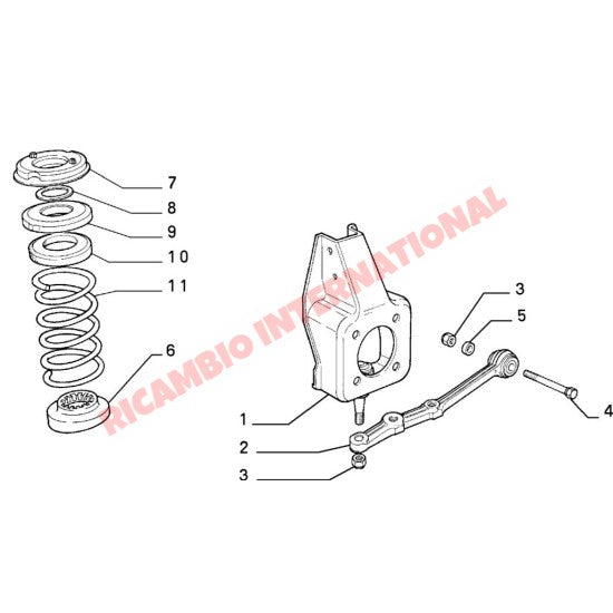 Front Suspension Ball Joint & Bracket - Classic Fiat Panda Lancia Y10 - Suspension and Related Parts