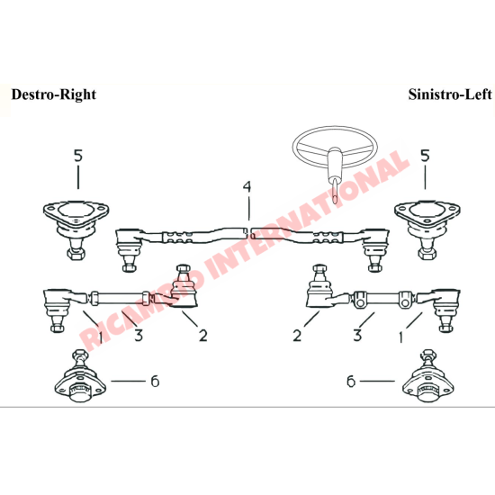 Front Top Ball Joint - Fiat 124 125 - Steering