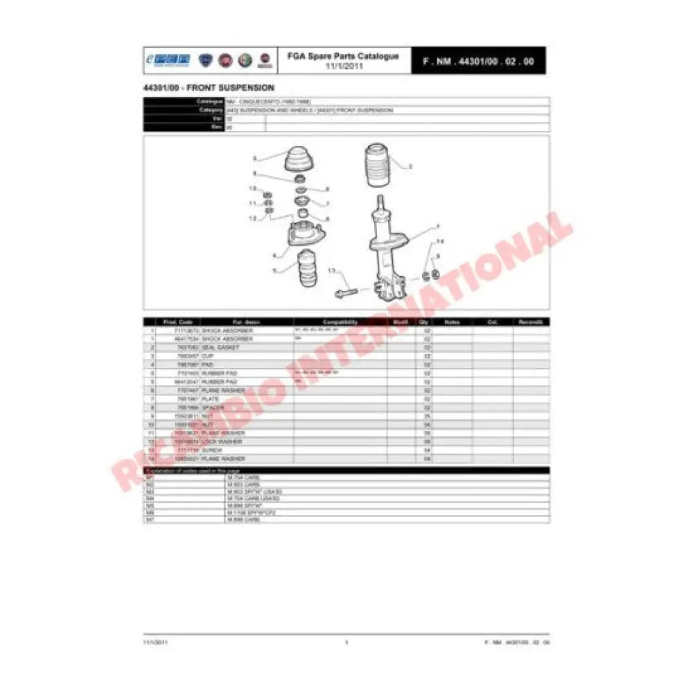 Front Top Shock Mount - Fiat Cinquecento & Seicento - Steering - Shaft & Suspension