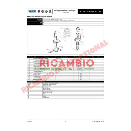 Front Top Shock Mount - Fiat Punto MK1 & Mk 2 - Steering - Shaft and Suspension