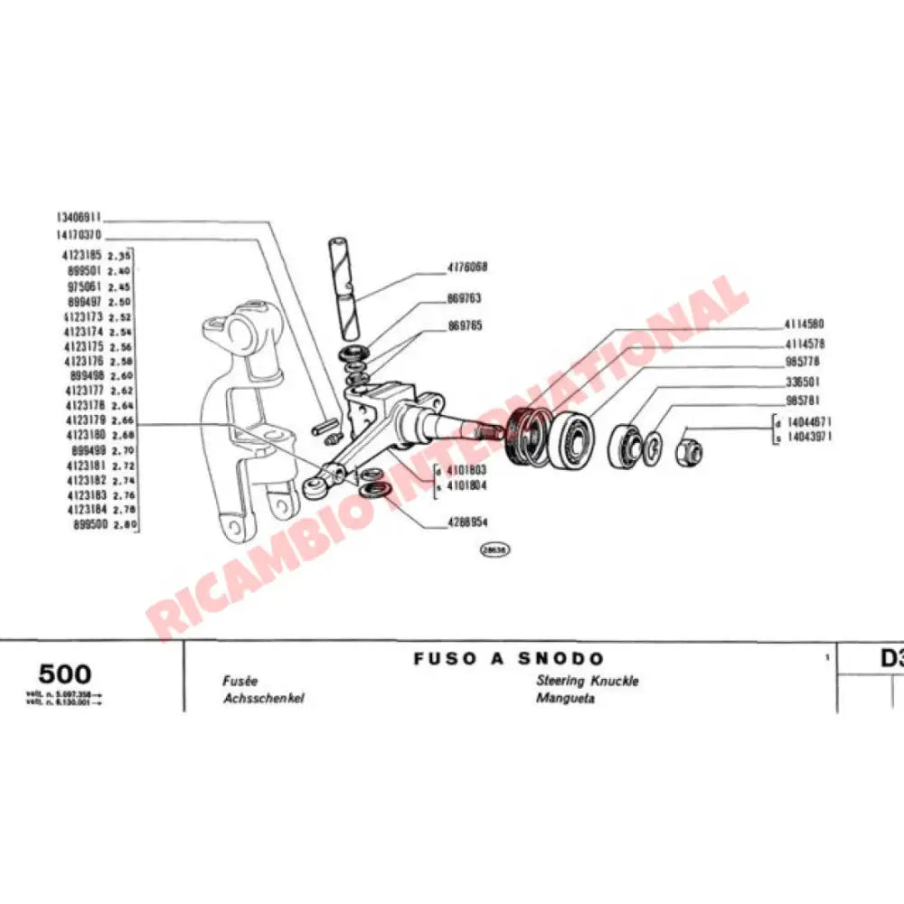 Front Wheel Bearing C-Clip - Classic Fiat 500 126 - Classic Fiat 500 Parts & Spares
