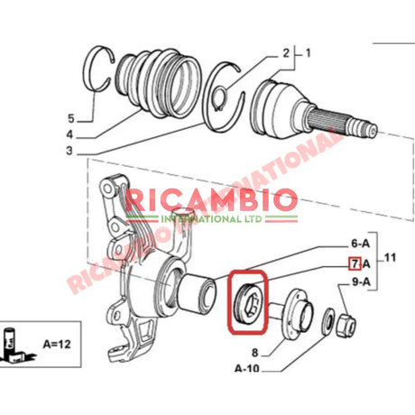 Front Wheel Bearing Hub Locking Ring - Fiat 127 Autobianchi A112 Lancia A112 - Axles - Shafts - Joints and Couplings