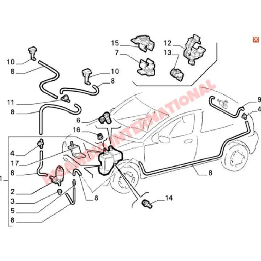 Front Windscreen Washer Jet - Fiat Punto MK1 - Wiper - Washer & Associated Parts