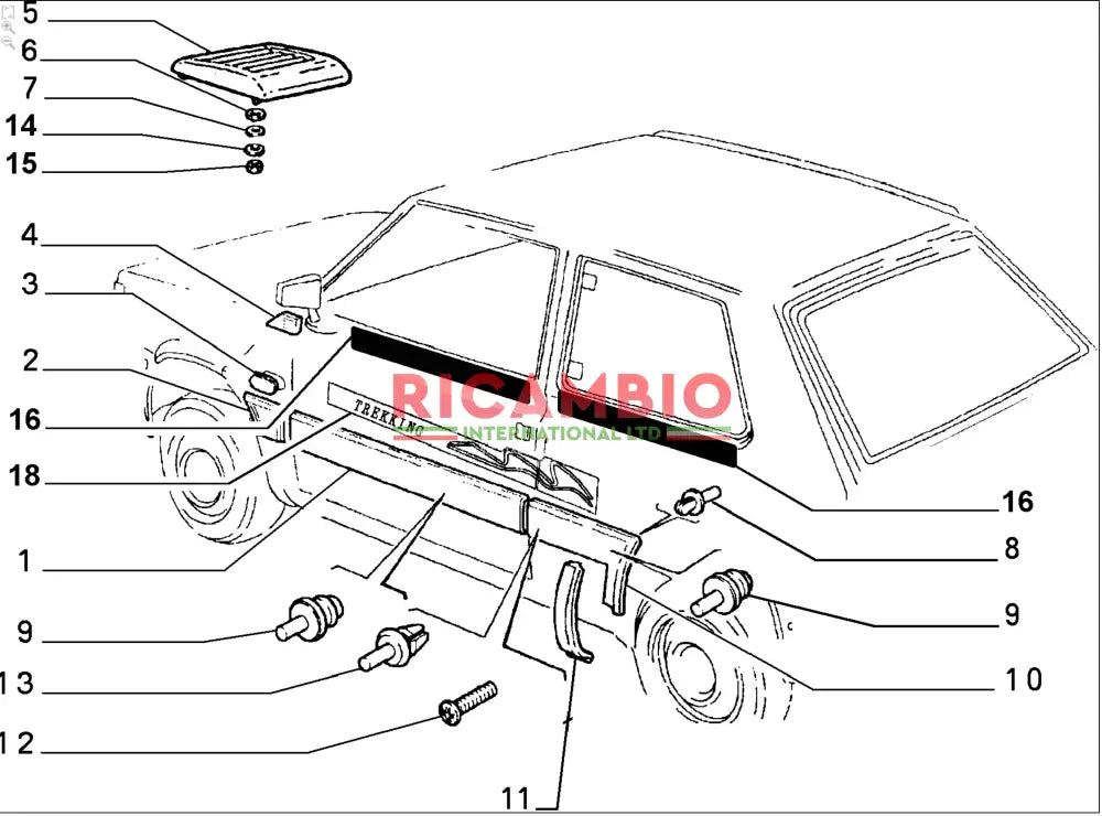 Front Wing Rubber Plug Kit - Classic Fiat Panda - Rubber Parts and Grommets