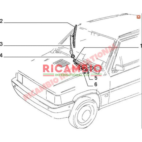 Front Wiper Arm (RHD) - Classic Fiat Panda - Wiper - Washer & Associated Parts