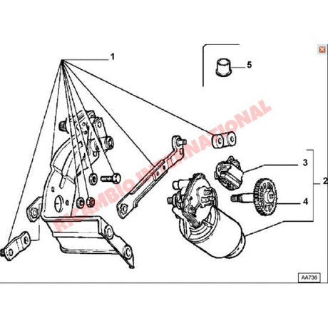 Front Wiper Linkage Assembly (RHD) - Classic Fiat Panda - Wiper - Washer & Associated Parts
