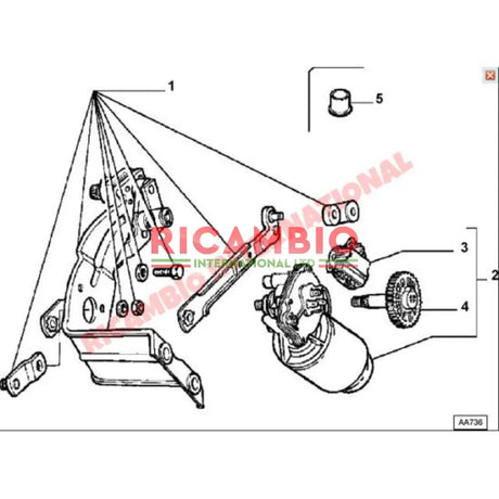 Front Wiper Linkage Assembly (RHD) - Classic Fiat Panda - Wiper - Washer & Associated Parts