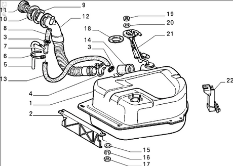 Fuel Filler Hose - Classic Fiat Panda