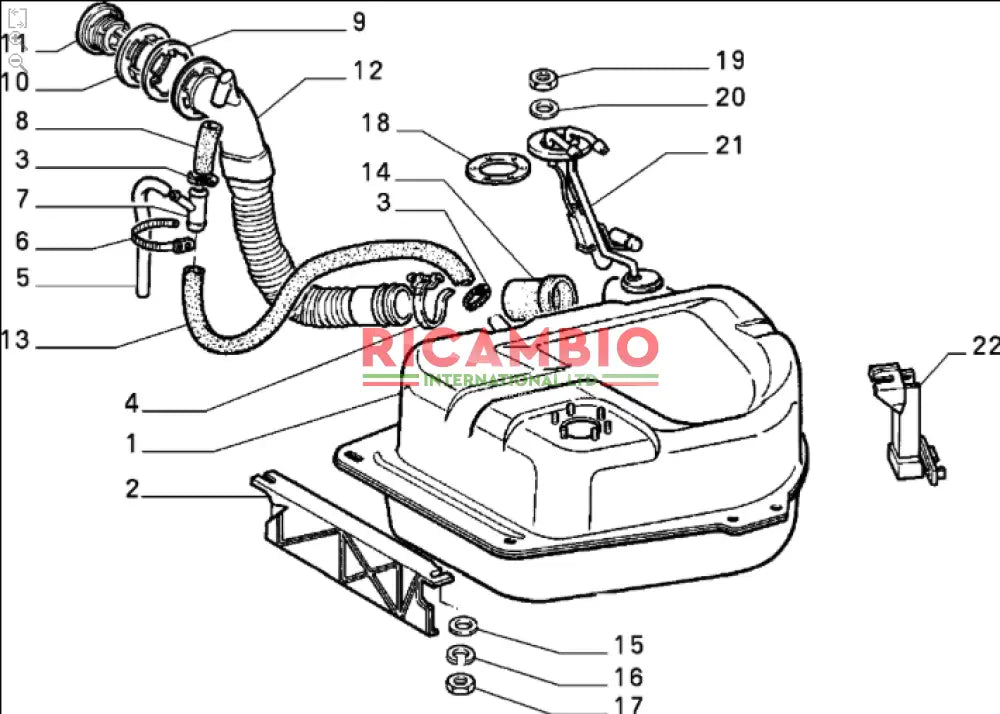 Fuel Filler Hose - Classic Fiat Panda
