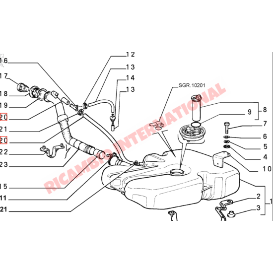 Fuel Filler Hose - Classic Fiat Panda - Fuel System