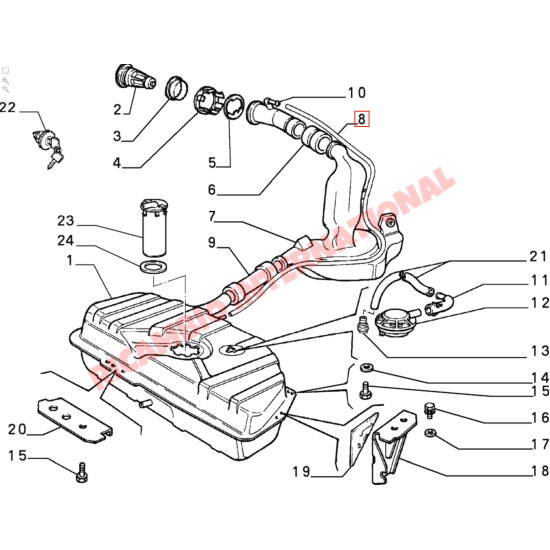 Fuel Filler Hose - Fiat Uno - Fuel System
