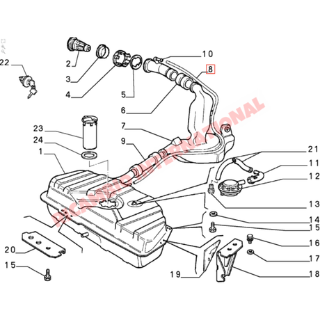 Fuel Filler Hose - Fiat Uno - Fuel System