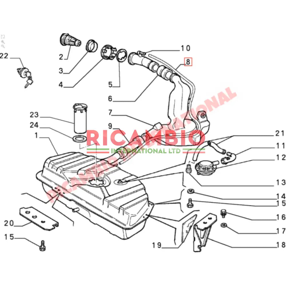 Fuel Filler Hose - Fiat Uno - Fuel System