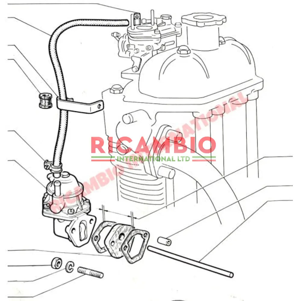 Fuel Hose Feed Bracket,Rubber Bush & Fittings - Classic Fiat 500 126 Autobianchi Bianchina - Fuel System