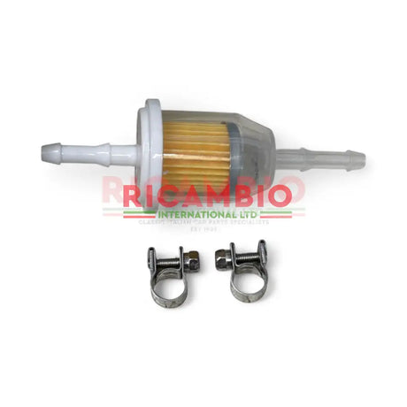 Fuel Petrol Filter - Fiat Lancia and Alfa Romeo - Small Filter with clips 30mm - Fuel System