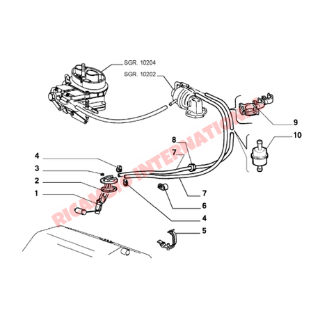 Fuel Petrol Filter & Two Hose Clips - Fiat Lancia and Alfa Romeo - Fuel System
